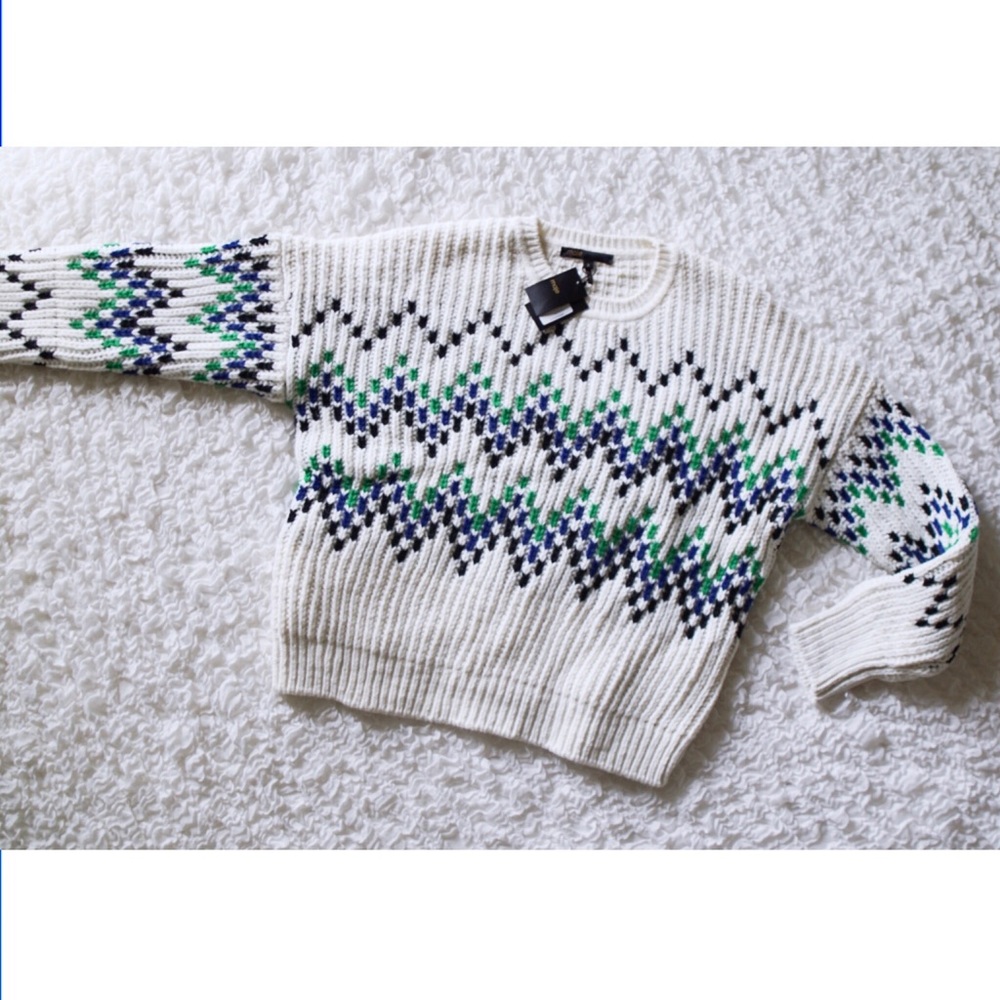 MAJE Massimo Chevron Chunky Rib-Knit Sweater - Picture 6 of 13